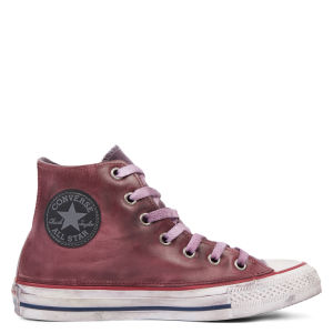 Converse Chuck Taylor All Star Premium Vintage Leather High Top Optical White/red Vintage (165774C)