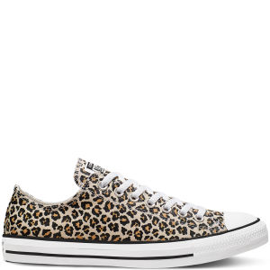 Converse Leopard Print Chuck Taylor All Star Low Top Black/driftwood/light Fawn (166260C)