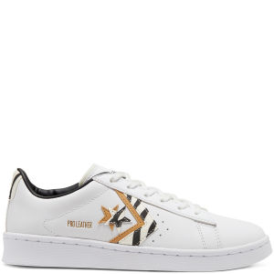 Converse Pro Leather Low ‘Sunblocked – Zebra Print’ White/Egret/Soba (167866C)