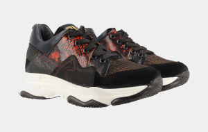 Zwarte Sneakers Dieren Print Laag | Red-Rag 13046 (13046-081)