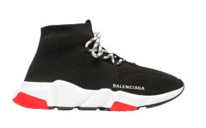 Balenciaga Speed Trainer Lace Up Black Red