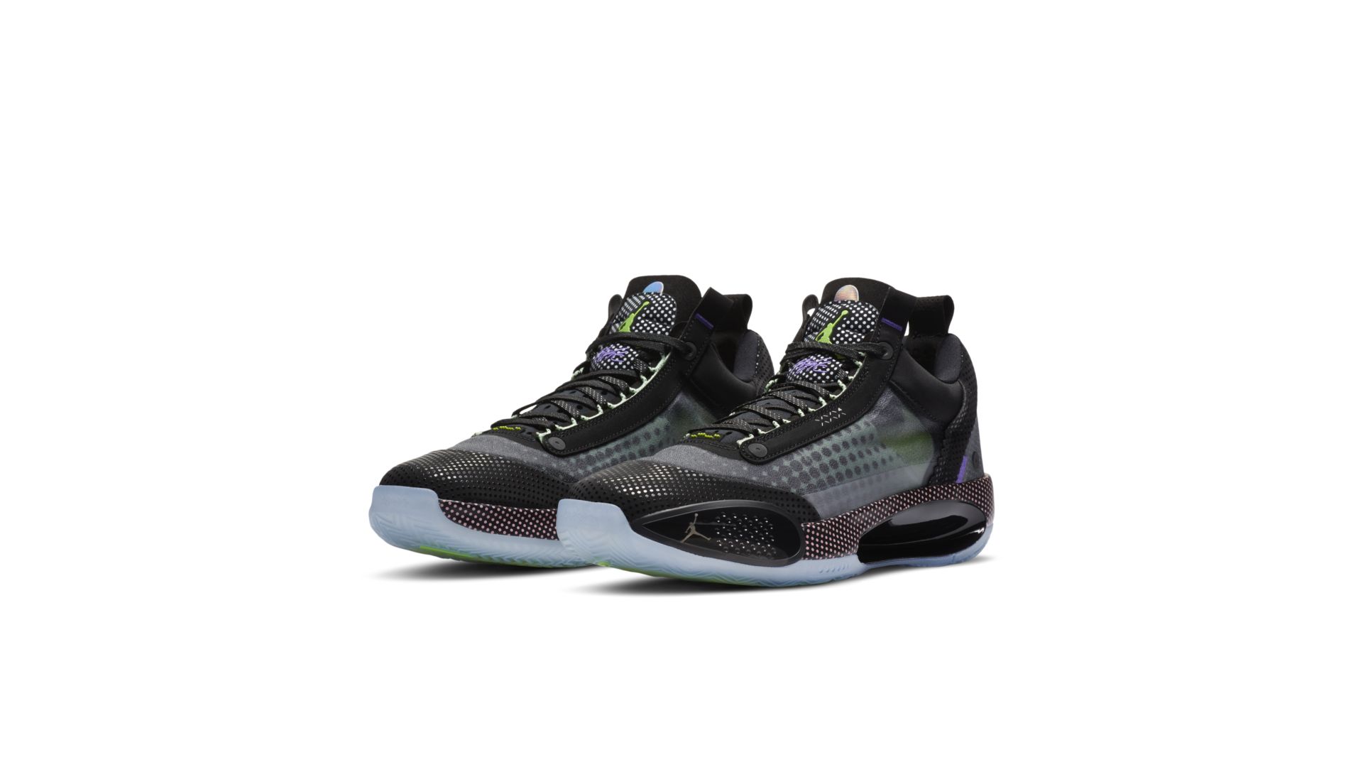 jordan xxxiv low black vapor green bleached coral