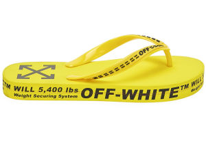 Off-White Logo Typographic Flip Flop Yellow SS20