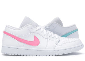 Air Jordan 1 Low ‘White Multi-Color’ White/Multi-Color/Light Aqua (CW7033-100)
