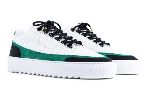Mason Garments Firenze Leather/Suede – White/Green (SS20-8F)