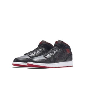Air Jordan 1 Mid BG Black Gym Red (554725-028)