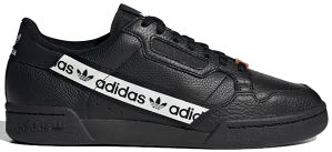 Adidas Continental 80 ‘Wordmark Side Stripe – Black White’ Core Black/Cloud White/Orange (H68724)