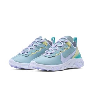 Nike Womens WMNS React Element 55 ‘Ocean Cube’ Ocean Cube/Luminous Green-Light Aqua-Amethyst Tint (BQ2728-301)