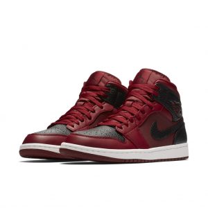 Air Jordan 1 Mid Team Red Black (554724-601)