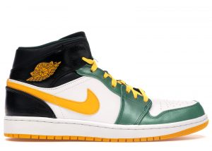 Air Jordan 1 Mid Gorge Green University Gold (554724-307)