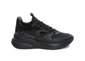 Alexander McQueen Oversized Runner Black Silver