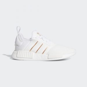 Adidas Womens WMNS NMD_R1 ‘White Rose Gold Metallic’ Cloud White/Rose Gold Metallic/Crystal White (FW6434)