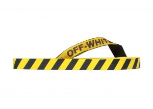Off-White Diagonal Stripes Flip Flops Yellow Black AW 20
