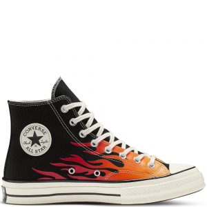 Converse Chuck 70 Hi ‘Flames’ Black/Enamel Red/Bold Mandarin (165024C)