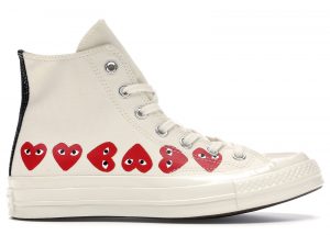 Converse Comme des Garcons Play x Chuck 70 Hi Top Multi Heart White (162972C)