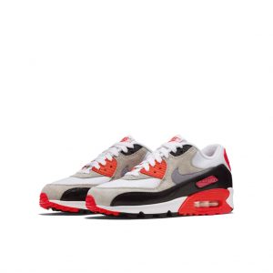 Nike Air Max 90 Premium Mesh’Infrared’ GS White/Cool Grey-Natural Grey-Black (724882-100)