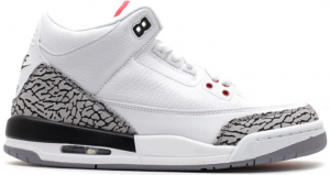 Air Jordan 3 GS Retro ’88’ White/Fire Red-Cement Grey-Black (398614-160)