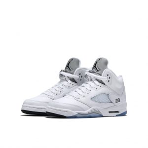 Air Jordan 5 Retro BG White Metallic Silver (440888-130)