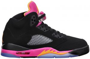Girls Air Jordan 5 Retro GS Black Bright Citrus Pink (440892-067)