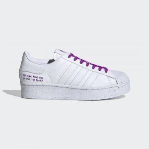 Adidas Superstar Bold ‘Clean Classics Collection – White Shock Purple’ Cloud White/Cloud White/Shock Purple (FY0129)