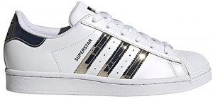 Adidas Womens WMNS Superstar ‘Metallic 3 Stripes’ Cloud White/Silver Metallic/Core Black (FW3915)