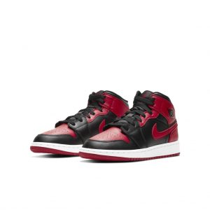 Air Jordan 1 Mid GS ‘Banned’ 2020 Black/University Red/Black/White (554725-074)