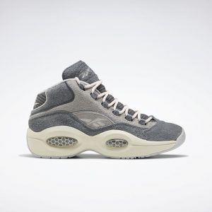 Reebok Question Mid Grey Suede Grey/Steel-Chalk White (Other Brands Other)