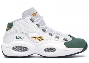 Reebok Question Mid Packer Shoes For Player Use Only LeBron White/Sap Green/Harvest Green (Other Brands Reebok)