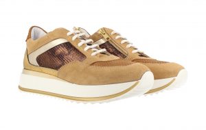Gouden Suede Sneakers Met Rits | Red-Rag 76758 (76758-359)