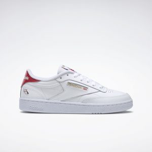 Reebok Club C 85 Schoenen White / Flash Red / Gold Metallic