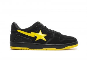 A Bathing Ape Sk8 Sta Black Electric Yellow (001FWG701031X)