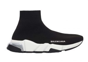 Balenciaga Speed Clear Sole Black White (W) (607543W2DB61010)