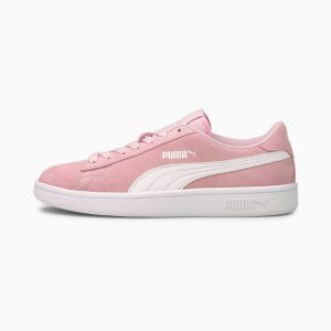 Puma Smash v2 Suede Jr Roze/Wit (365176-27)