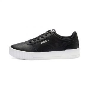 Puma Carina van leer Zilver/Zwart/Wit (370325-01)