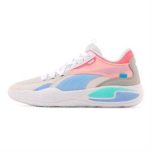 Puma Court Rider Twofold basketbalschoenen Wit/Paars (195658-02)