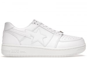 A Bathing Ape Bapesta Low White Leather (2020) (1G80191007 WHT)