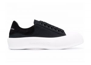 Alexander McQueen Deck Skate Plimsoll Lace-Up Black White (654594 W4MV7 1070)