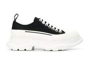 Alexander McQueen Tread Slick Low Lace Up Black White (604257 W4L32 1070)