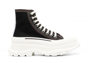 Alexander McQueen Tread Slick Low Lace Up Boots Denim Black (657575W4L3M1355)