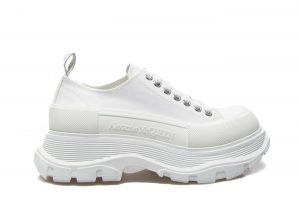 Alexander McQueen Tread Slick Low Lace Up White White (W) (611705W4MV29000)