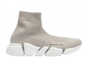 Balenciaga Speed Trainer Rib-Knit Light Gray (W) (654045W2D811391)