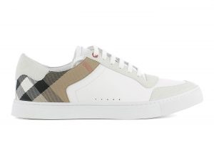 Burberry Leather Suede and House Check Sneakers Optic White (4054022)