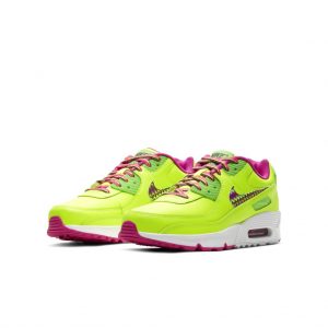 Nike Air Max 90 Leather Volt Fire Pink (GS) (CW5795-700)
