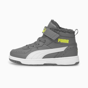 Puma Rebound Joy Fur kinderen Grijs/Geel/Wit (375479-04)