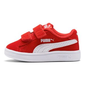 Puma Smash v2 Suede tennisschoenen Rood/Wit (365178-03)