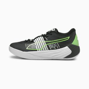 Puma Fusion Nitro basketbalschoenen Zwart/Groen (195587-01)