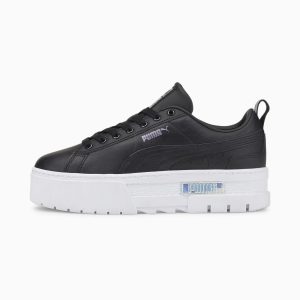 Puma Mayze leren iriserende Wit/Zwart (387269-02)