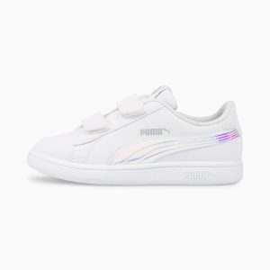 Puma Smash v2 Holo V Zilver/Wit (385575-01)