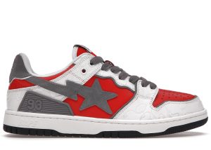 A Bathing Ape Bape SK8 Sta White Red (001FWH801017_RED_A)