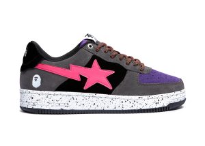 A Bathing Ape Bape Sta Black Grey Pink Suede (1I20-191-008)